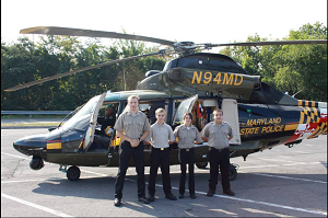 Explorers in Front of State Police Chopper