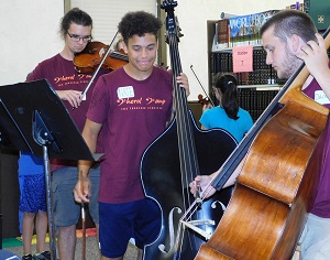 Teen Boys Playing Stringed Instruments