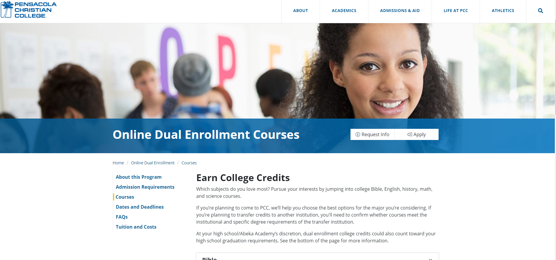Pensacola Christian College Dual Enrollment
